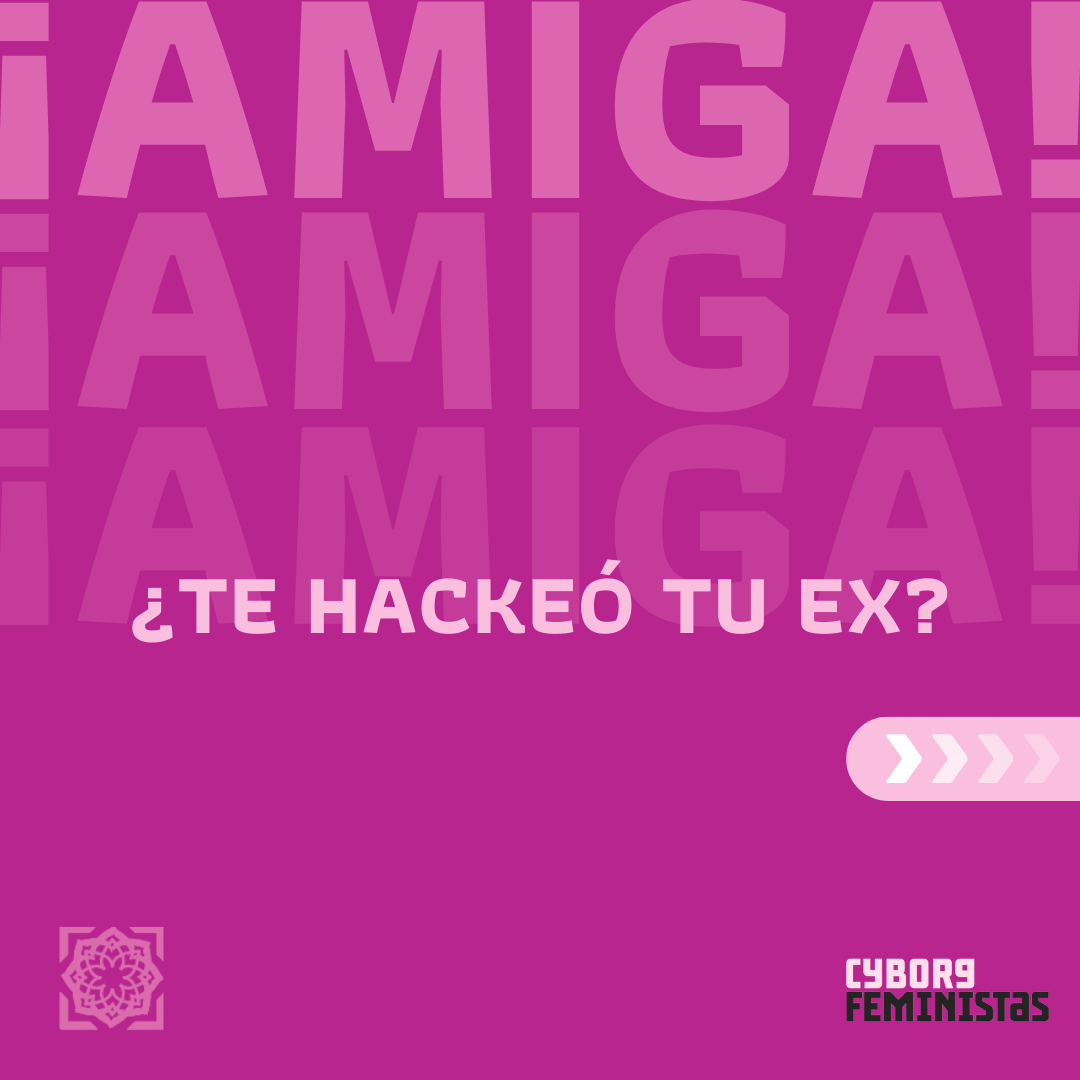 Placa con texto: Te hackeó tu ex?